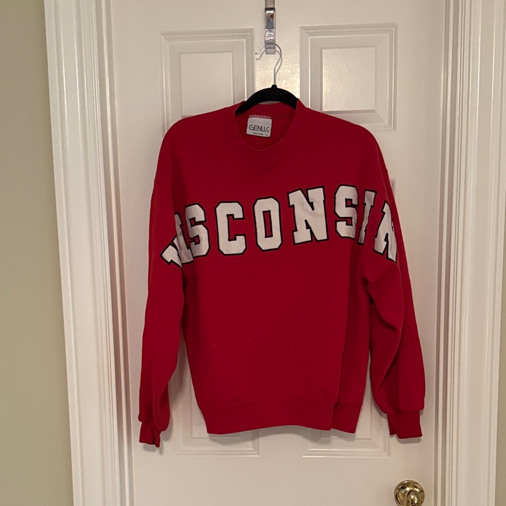 Vintage Red Wisconsin Crewneck Sweater